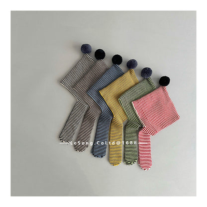 キッズ帽子 ボーダー マフラードッキング ピクシーハット【mh0011804】