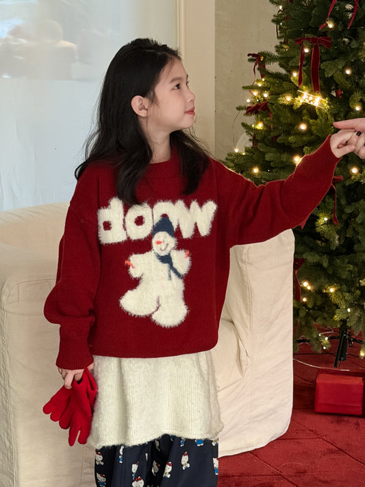 ニットセーター スノーマン 雪だるまモチーフ クリスマス【mh0011867】