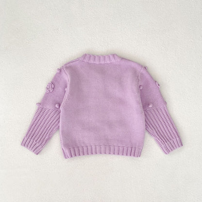 -かぎ編みフラワーニットカーディガン【mh0010846】 - mamahalo shop - カーディガン・パーカー -  べビー服 - 子供服 - 男の子 - 女の子