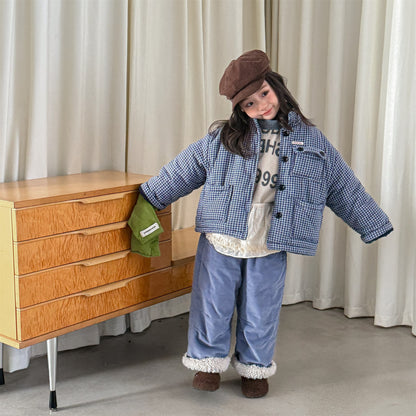 チェック柄ジャケット コート 中綿入り アウター【mh0011901】