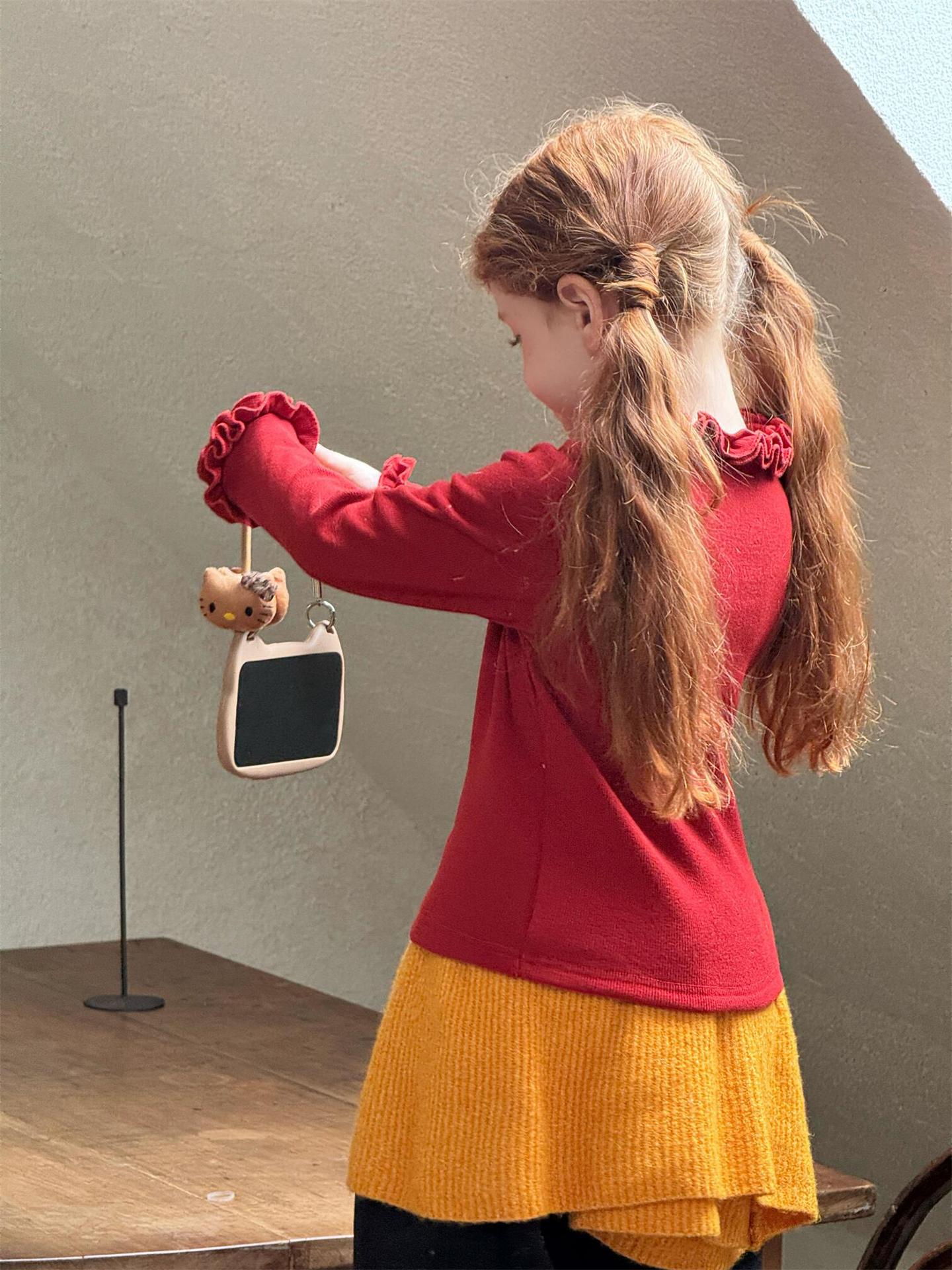 長袖Tシャツ ラッフルフリルカラー カットソー【mh0011761】