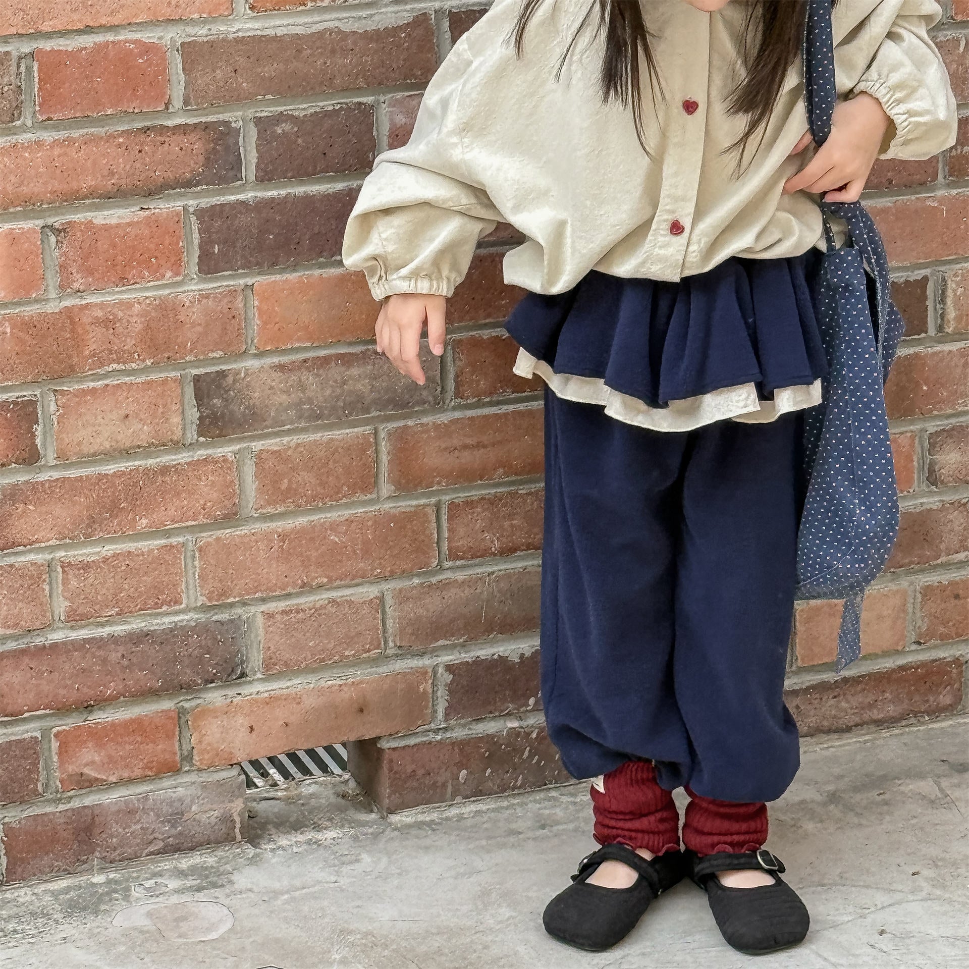 -ビッグフリルスカート付きボアパンツ フリースパンツ【mh0010817】 - mamahalo shop - ロングパンツ・スウェットパンツ -  べビー服 - 子供服 - 男の子 - 女の子