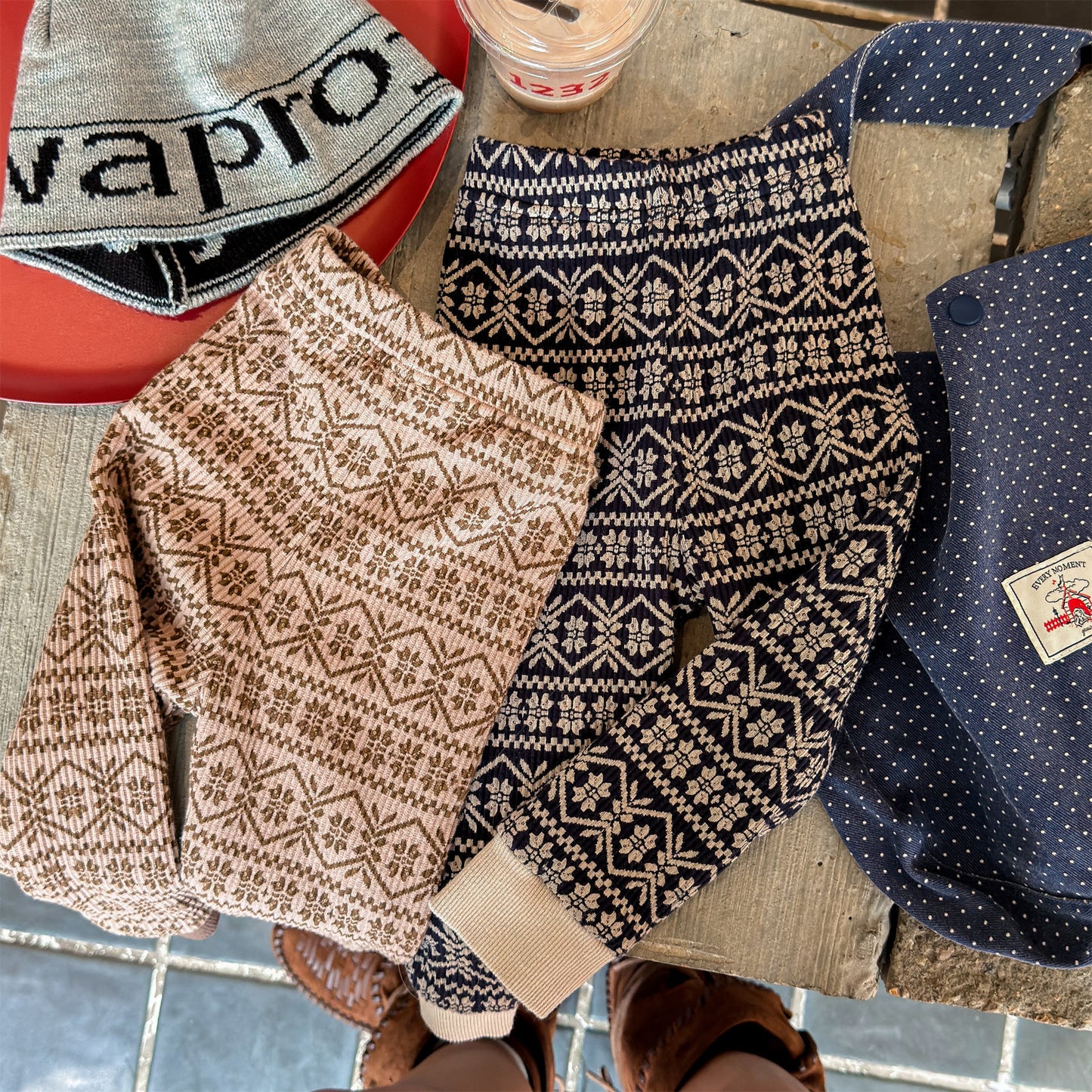 裏起毛レギンスパンツ トライバル ネイティブ柄 レギパン【mh0011911】