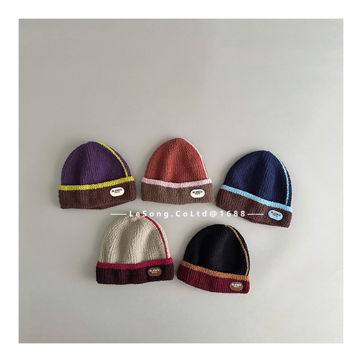 キッズ帽子 カラーブロック ニットキャップ ビーニー【mh0011810】