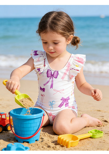 UPF50 Plus Ribbon Ruffled One-piece リボン フリル 水着【mh0012606】