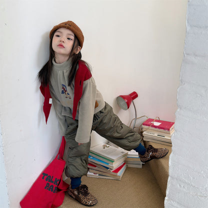 中綿防寒パンツ ジョガーパンツ 暖パン ロゴプリント【mh0011916】