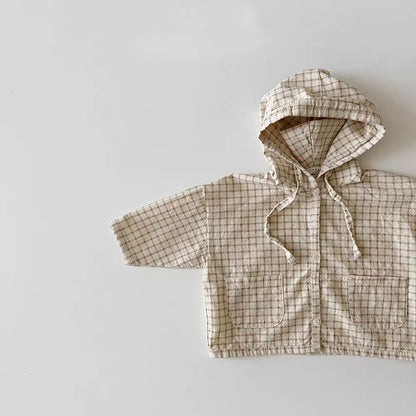Baby jacket/windbreaker with back animal print, solid and checked colors, boys' children's clothing [mh0003373]