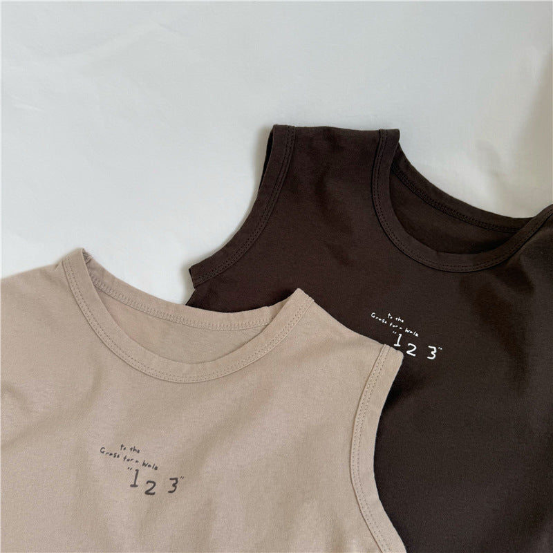 Minimalist Number Print Tank Top ナンバープリント ノースリーブトップス【mh0013644】