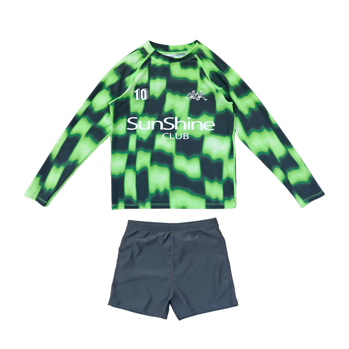 Gradation Long Sleeve Rash Guard Swimsuit Set グラデーション 長袖ラッシュガード ショートパンツ 水着【mh0013621】