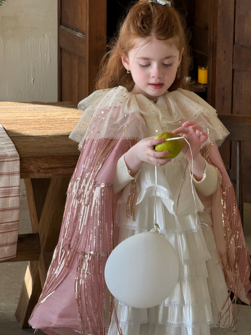 Princess Robe, Sequined Tulle Cape, Princess Style [mh0011896]