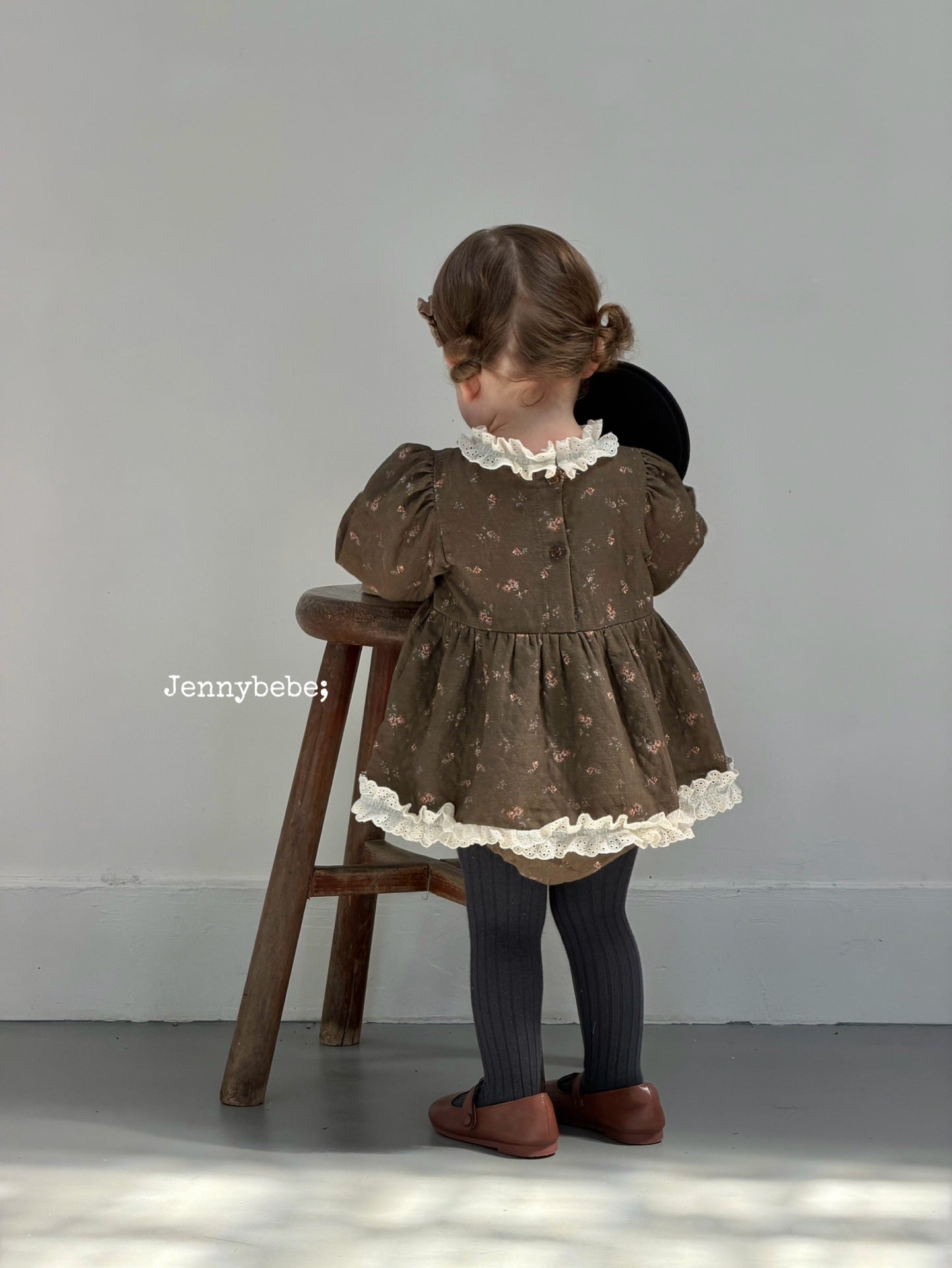 Baby Floral Lace Collar Long Sleeve Puff Sleeve Romper [mh0013892]