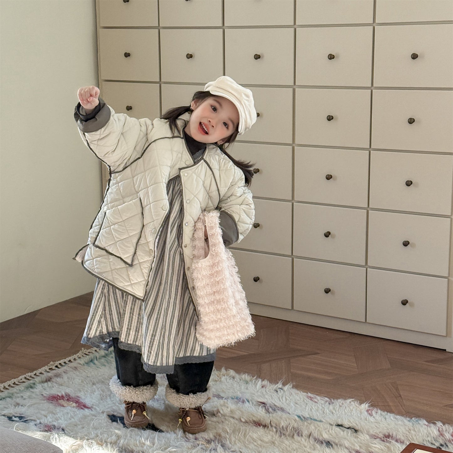 キルトジャケット ノーカラー キルティング アウター【mh0011924】