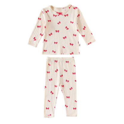 長袖パジャマセット リボン/ハートプリント【mh0011720】