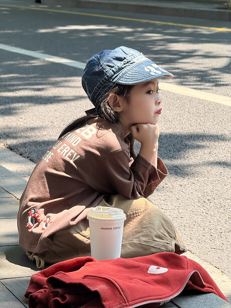 -ペンギン柄プリントTシャツ ロゴ入り長袖トップス【mh0011055】 - mamahalo shop - 長袖Tシャツ -  べビー服 - 子供服 - 男の子 - 女の子