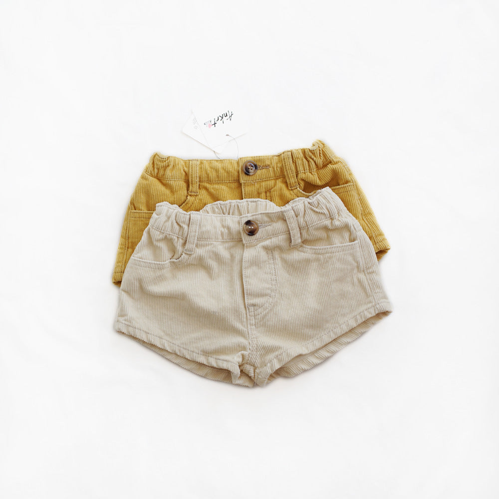 キッズ 無地 コーデュロイ ショートパンツ【mh0013819】