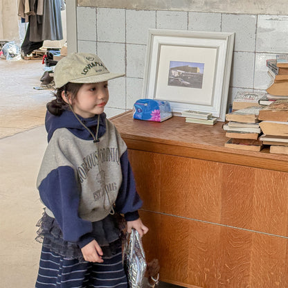 フーディスウェットトレーナー フード付き ロゴプリント パッチワーク【mh0011909】