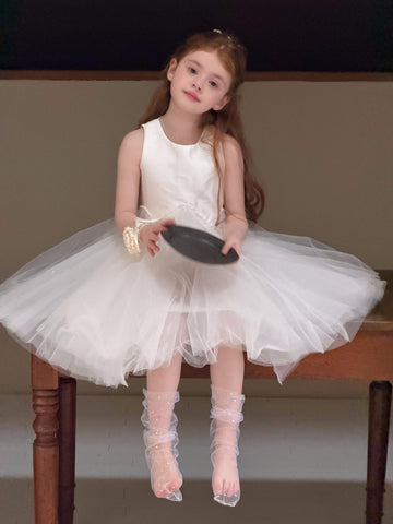 Starlight Tulle Princess Dress ホワイト ノースリーブワンピース【mh0012889】