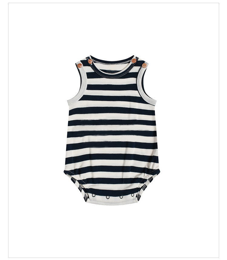 Striped Marine Pattern Romper マリン ロンパース【mh0013603】
