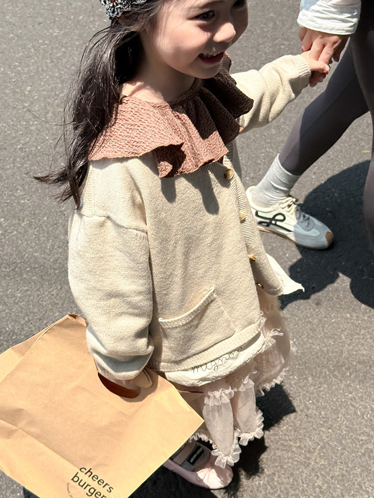 -ニットVネックシンプルカーディガン【mh0011028】 - mamahalo shop - カーディガン・パーカー -  べビー服 - 子供服 - 男の子 - 女の子