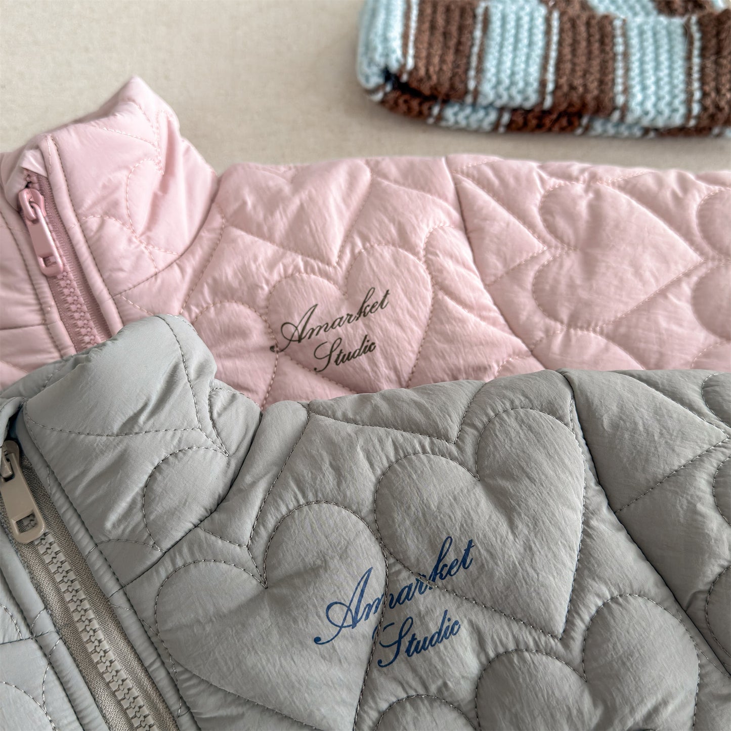 ハートキルティングジャケット キルトブルゾン ショートコート【mh0011912】