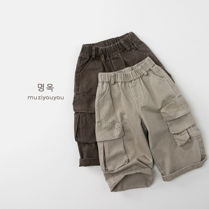 -フラップポケットルーズカーゴパンツ【mh0010875】 - mamahalo shop - ロングパンツ・スウェットパンツ -  べビー服 - 子供服 - 男の子 - 女の子