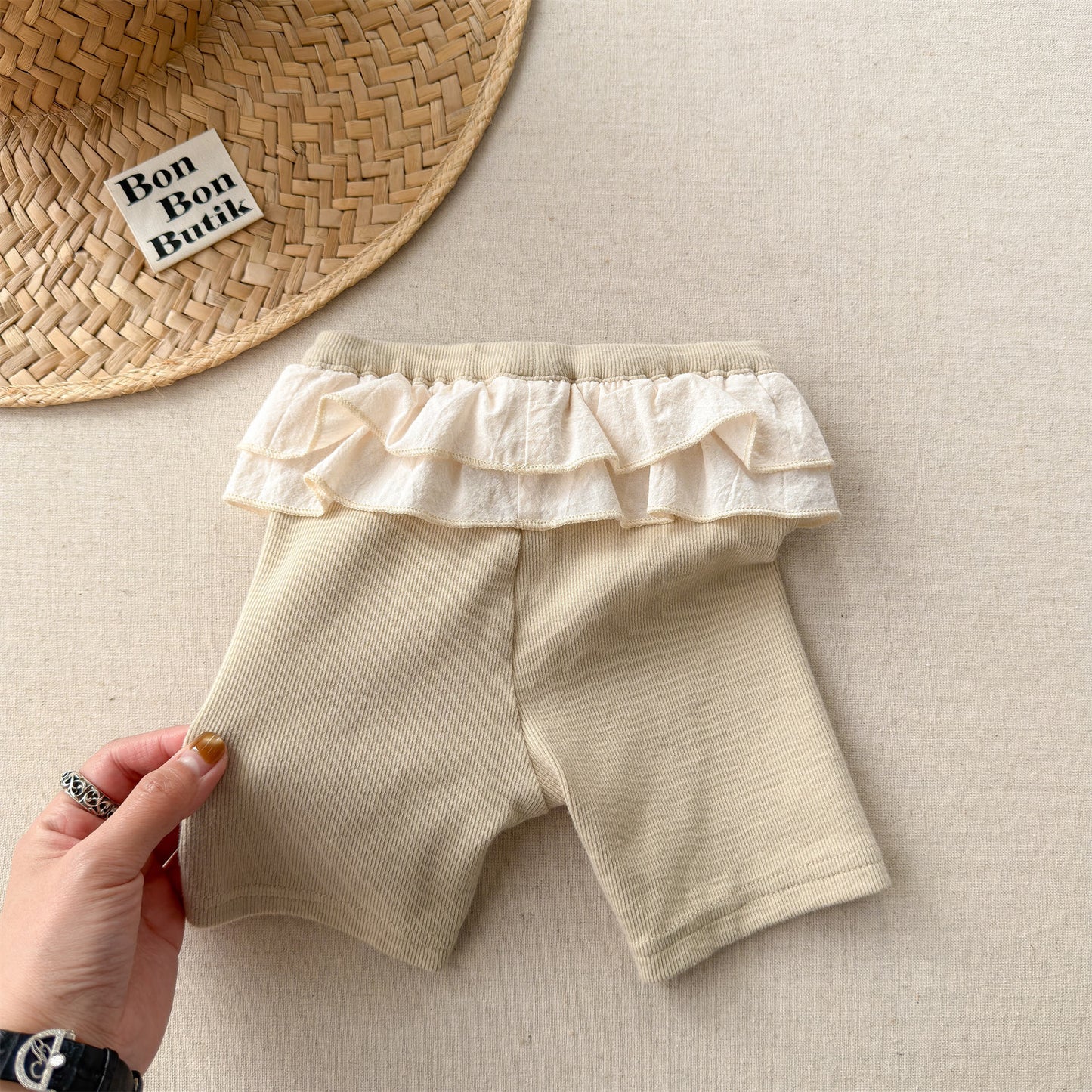 Ruffle Waist Short Leggings ラッフル ショートレギンス【mh0013231】
