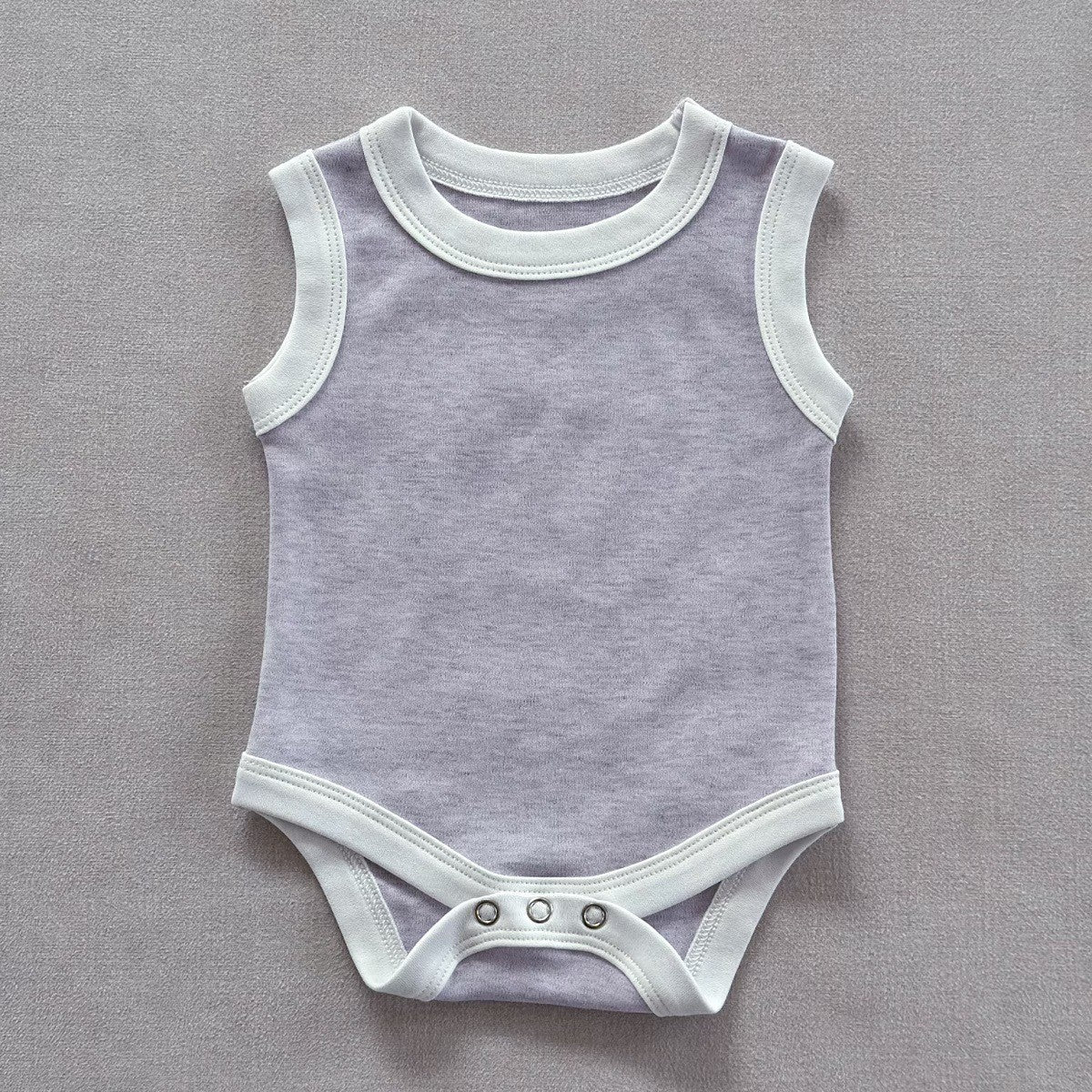 Sleeveless Piping Newborn Baby Romper [mh0013282]