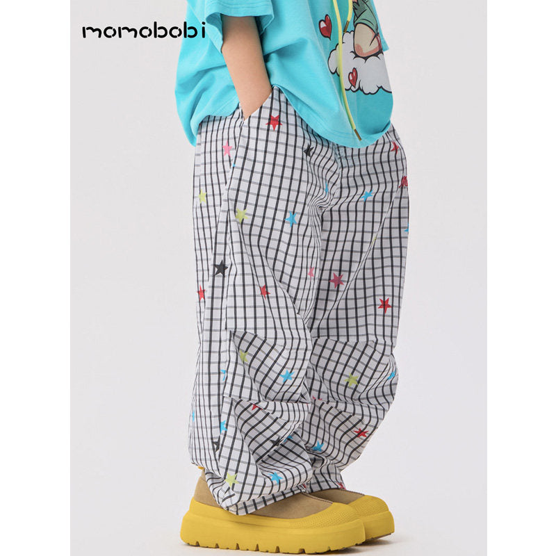 Star Print Stretch Pants カラフルスター ロングルーズパンツ【mh0013004】
