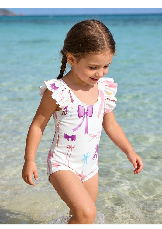 UPF50 Plus Ribbon Ruffled One-piece リボン フリル 水着【mh0012606】