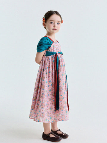 Ethnic Floral Print Dress オリエンタル調 プリントワンピース【mh0013172】