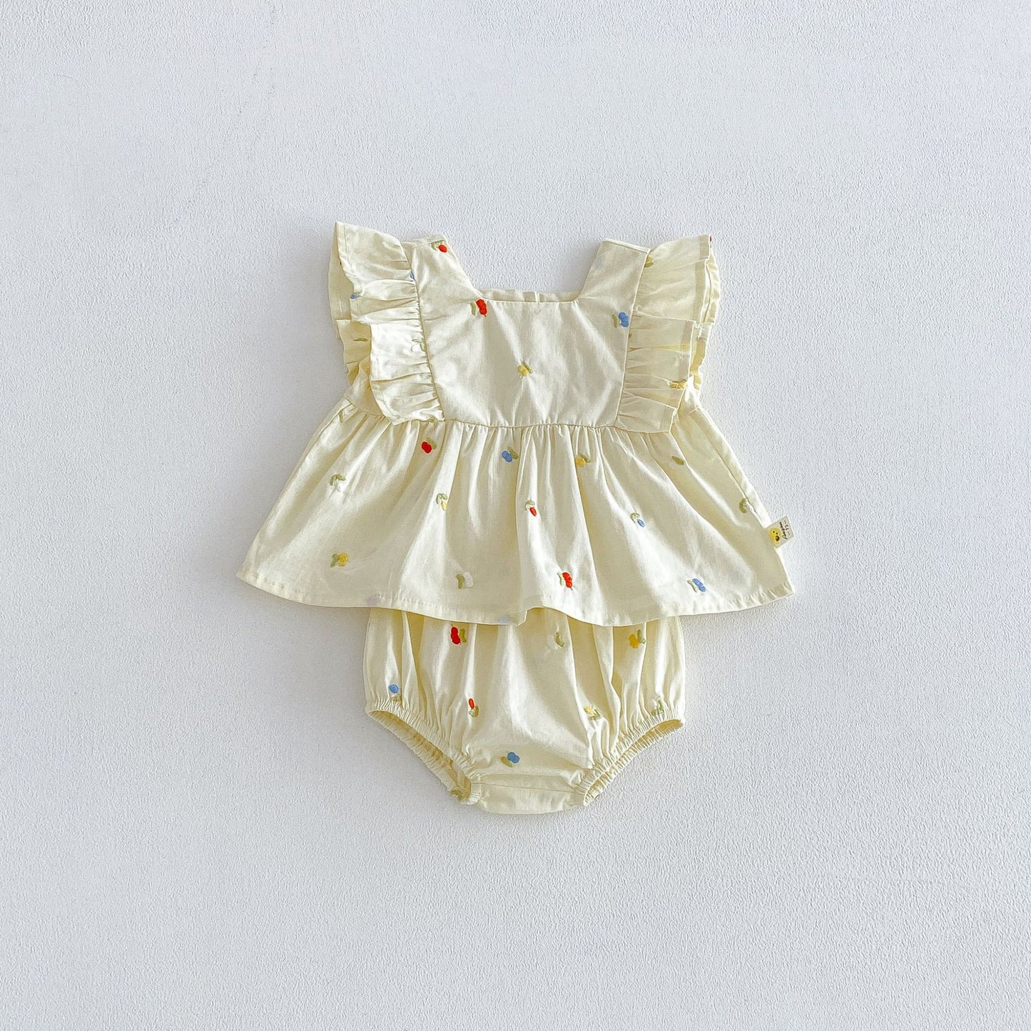 Floral Ruffle Vest Bloomers Set ノースリーブチュニック ブルマ セット【mh0013427】