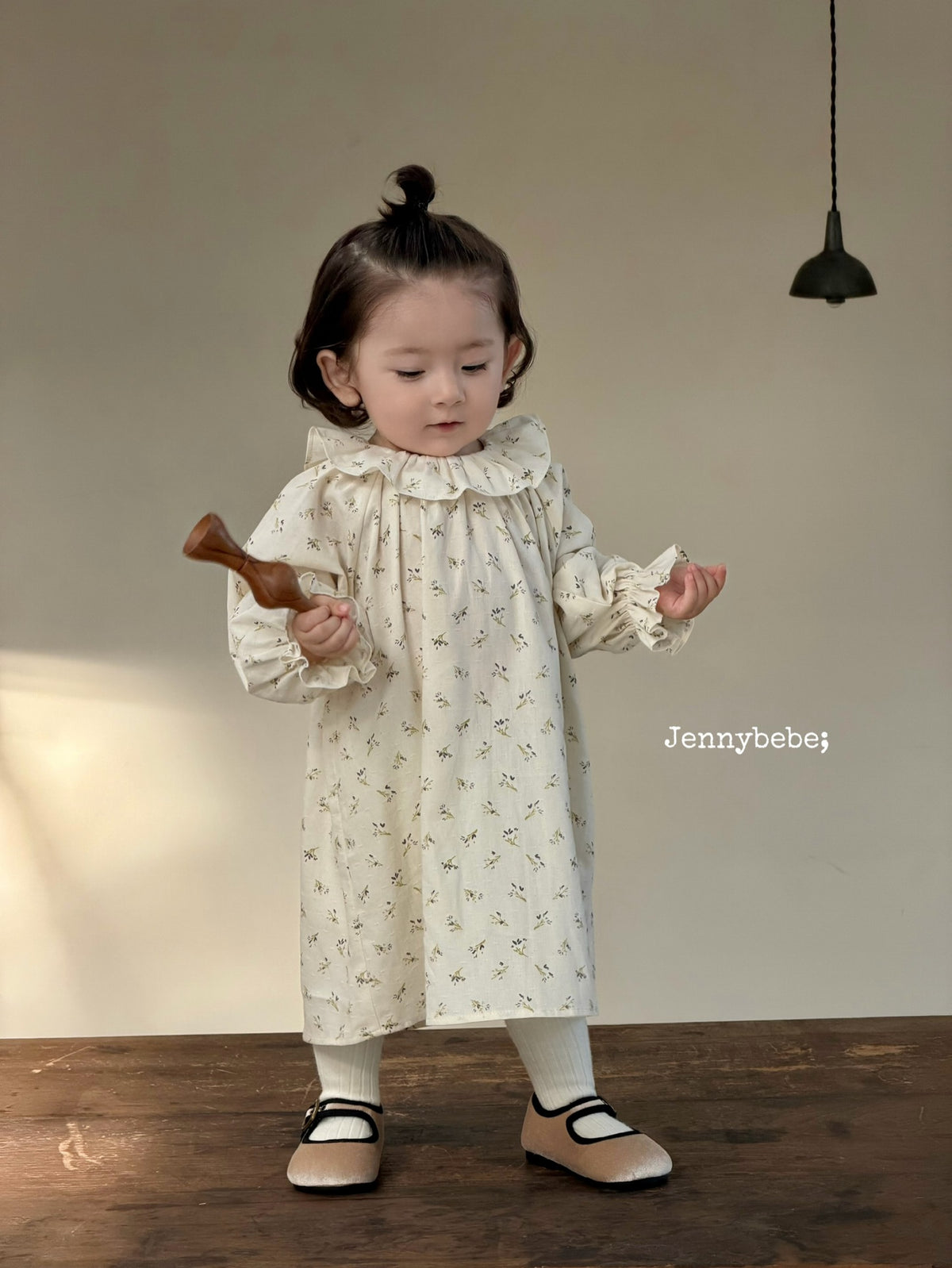 Kids' Floral Ruffle Collar Long-Sleeve Dress [mh0014320]