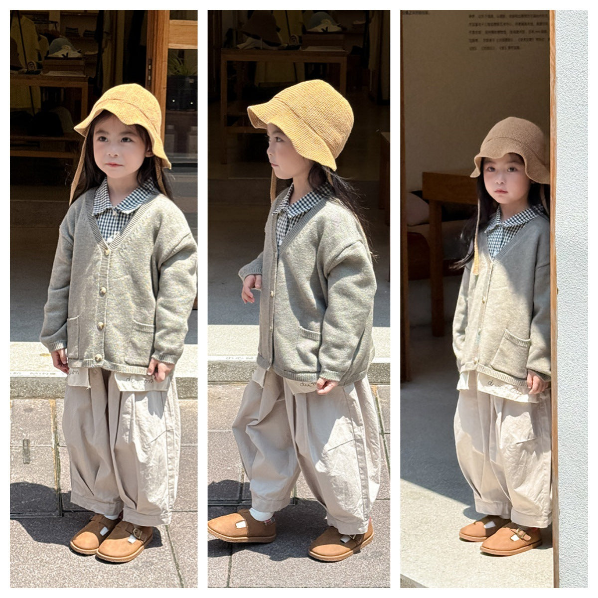 -ニットVネックシンプルカーディガン【mh0011028】 - mamahalo shop - カーディガン・パーカー -  べビー服 - 子供服 - 男の子 - 女の子