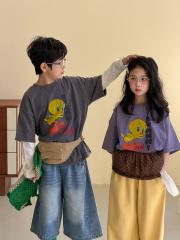 Bird Print Cotton T-shirt バード プリント 半袖Tシャツ【mh0012513】