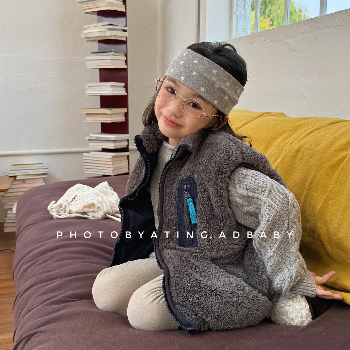 パッチワークベスト 裏ボアフリース スタンドカラー【mh0011920】