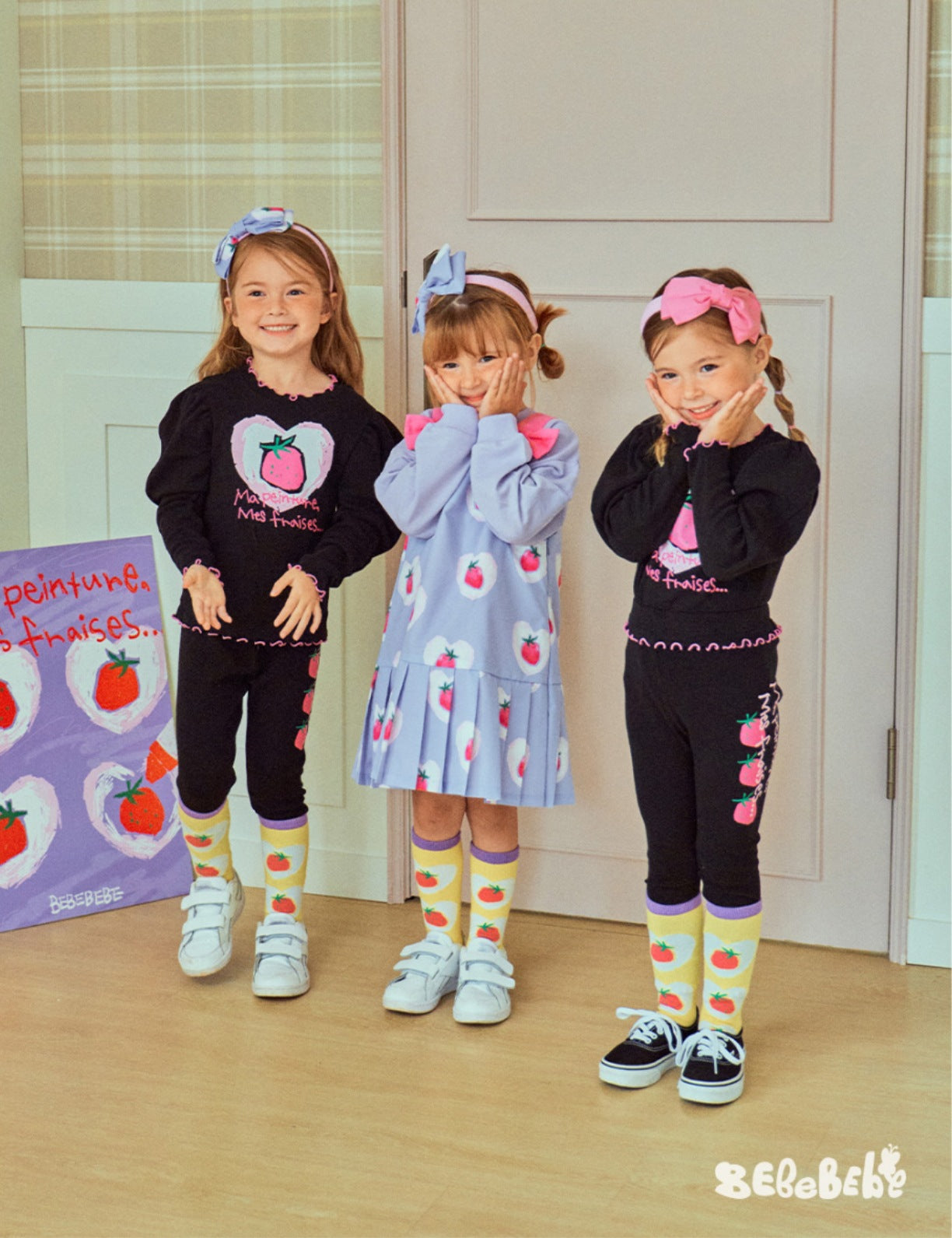 -いちごプリント長袖トップス/フリルレギンス/フリルワンピース/ノースリーブプリーツワンピース【mh0010988】 - mamahalo shop - ノースリーブワンピース -  べビー服 - 子供服 - 男の子 - 女の子