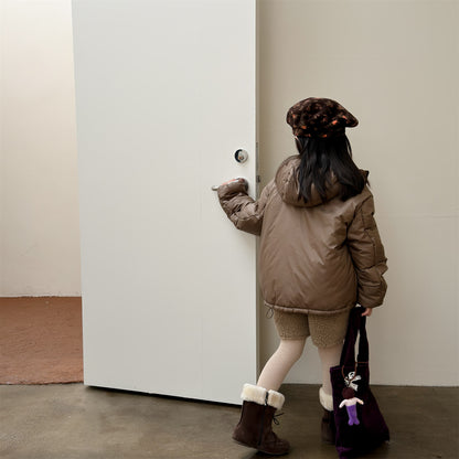 中綿フーディブルゾンジャケット 無地/ドット アウターコート【mh0011915】