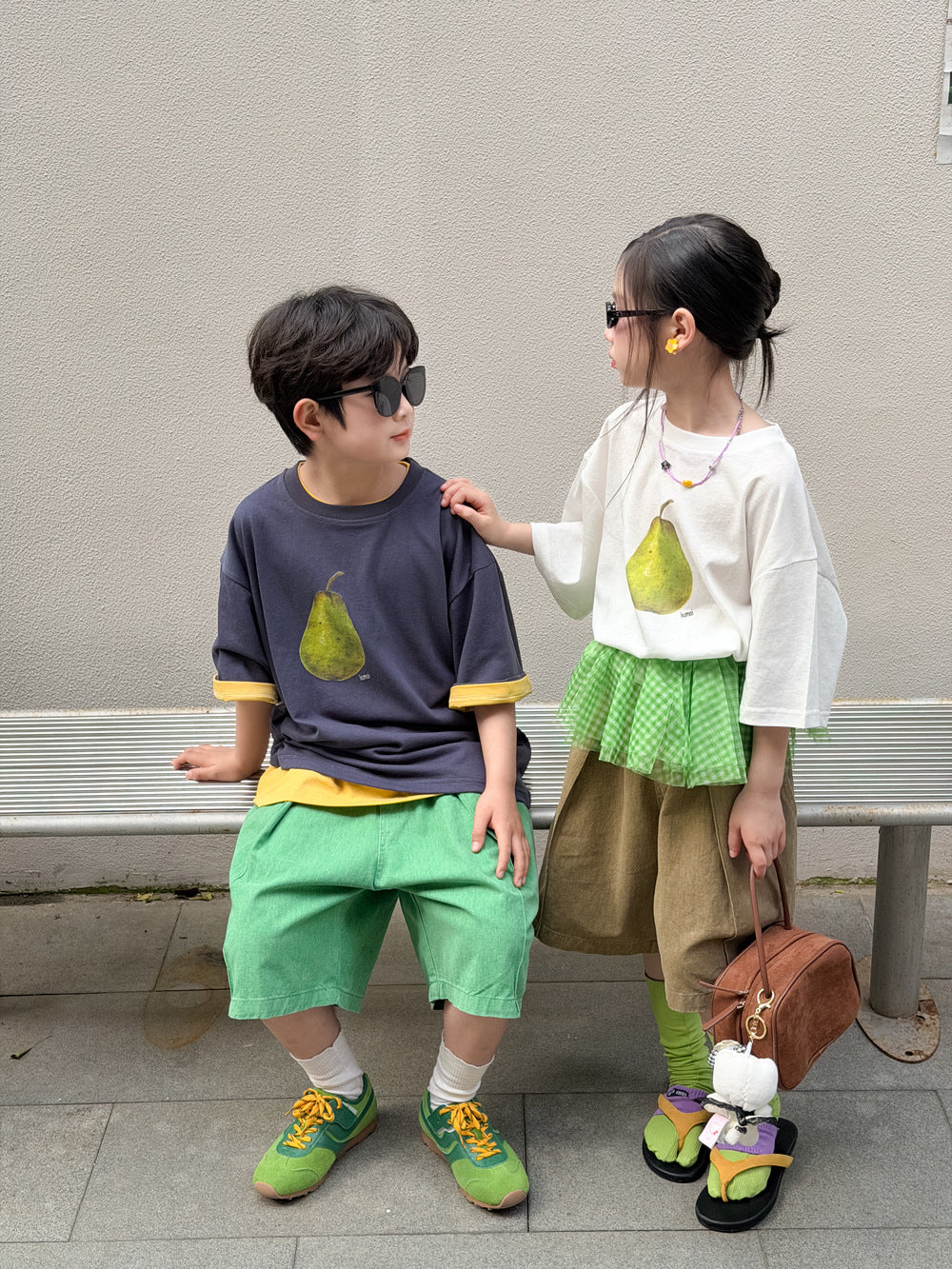 Pear Graphic Cotton Tee 洋梨 プリント半袖Tシャツ【mh0013525】