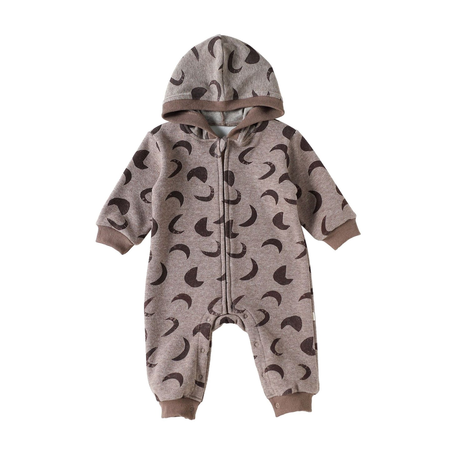 ジャンプスーツ 裏起毛 フード付 長袖 プリント【mh0011710】