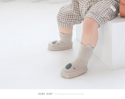 Baby Animal Jacquard Mid-Length Non-Slip Room Shoe Socks [mh0000913]