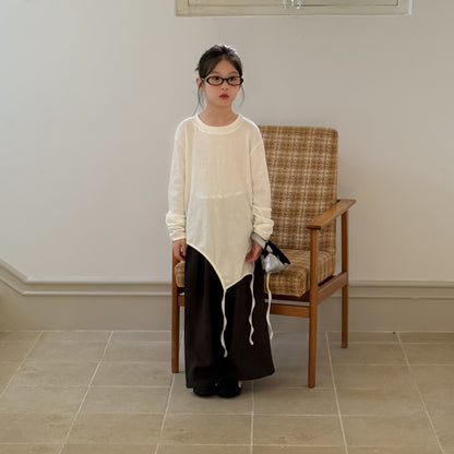 -スリット入りデザイン長袖トップス/ワイドパンツ【mh0010961】 - mamahalo shop - 長袖セットアップ -  べビー服 - 子供服 - 男の子 - 女の子