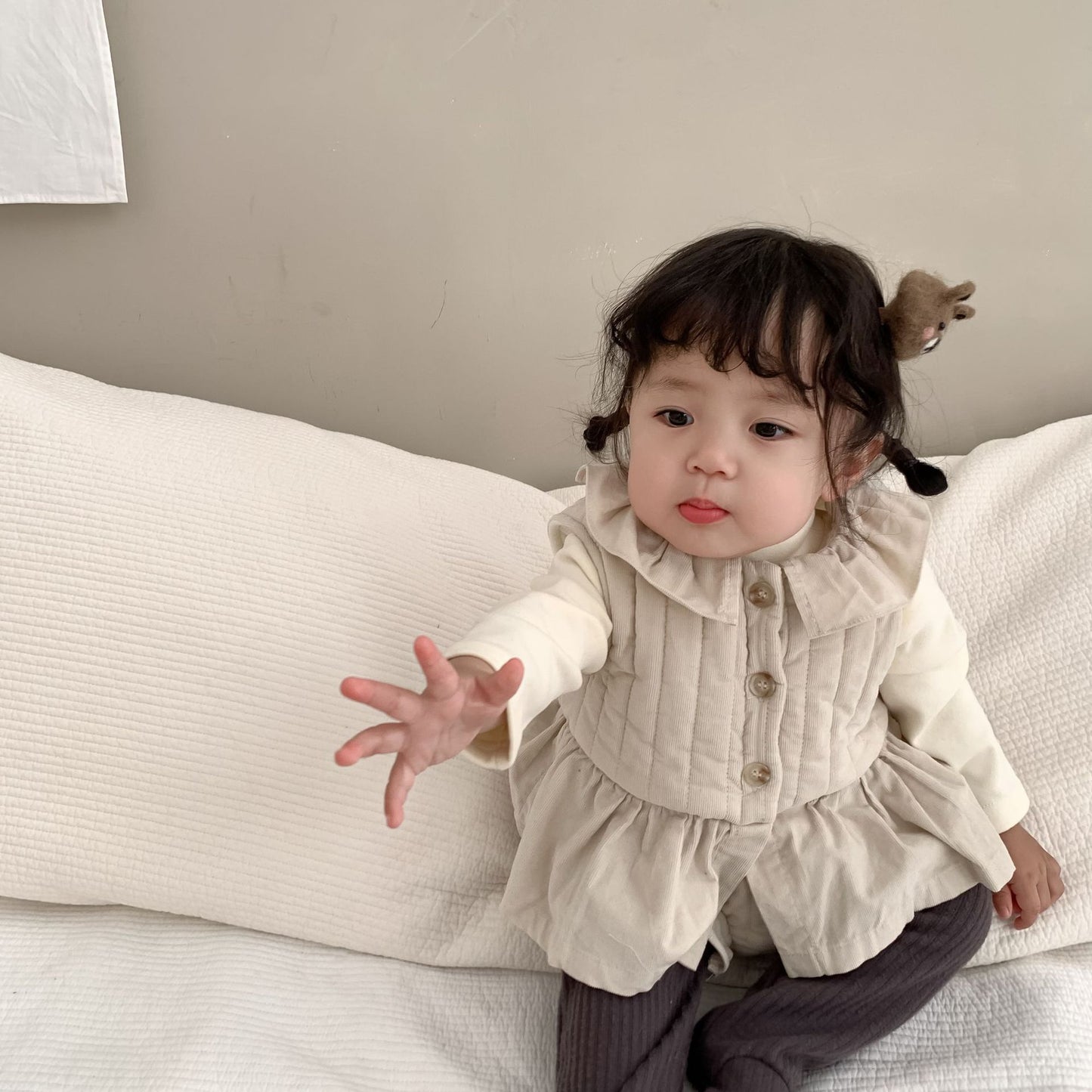 キッズベスト キルティングペプラムベスト ジャケット 2カラー ガールズ 女の子 子供服【mh0003338】