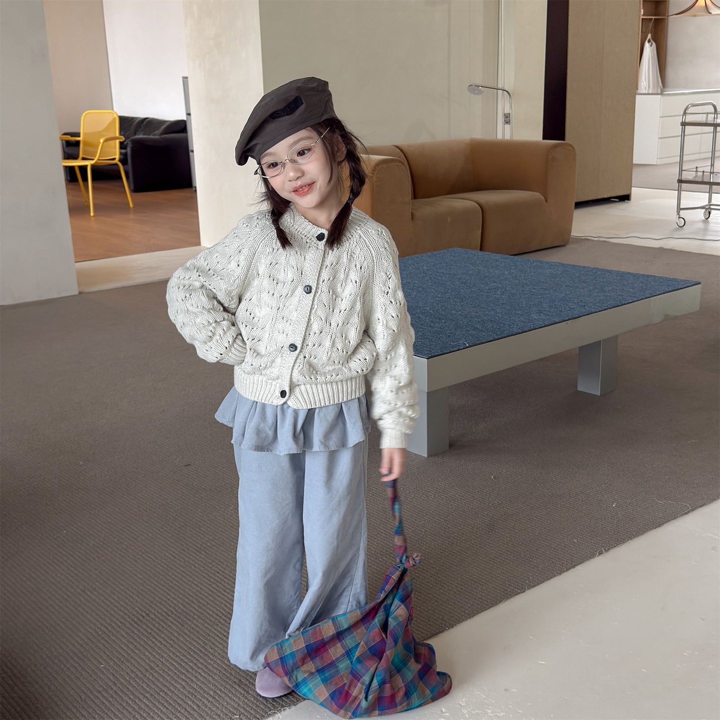 Kids' Openwork Long-Sleeve Knit Cardigan [mh0014055]