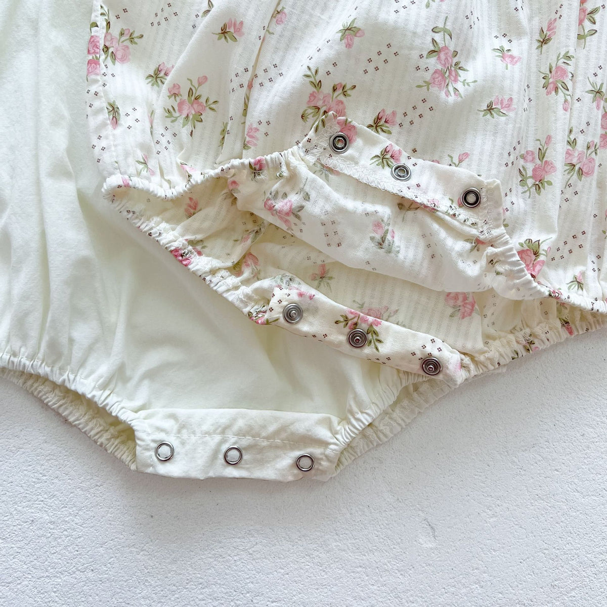 Baby Floral Solid Ribbon Short/Long Sleeve Romper [mh0000723]