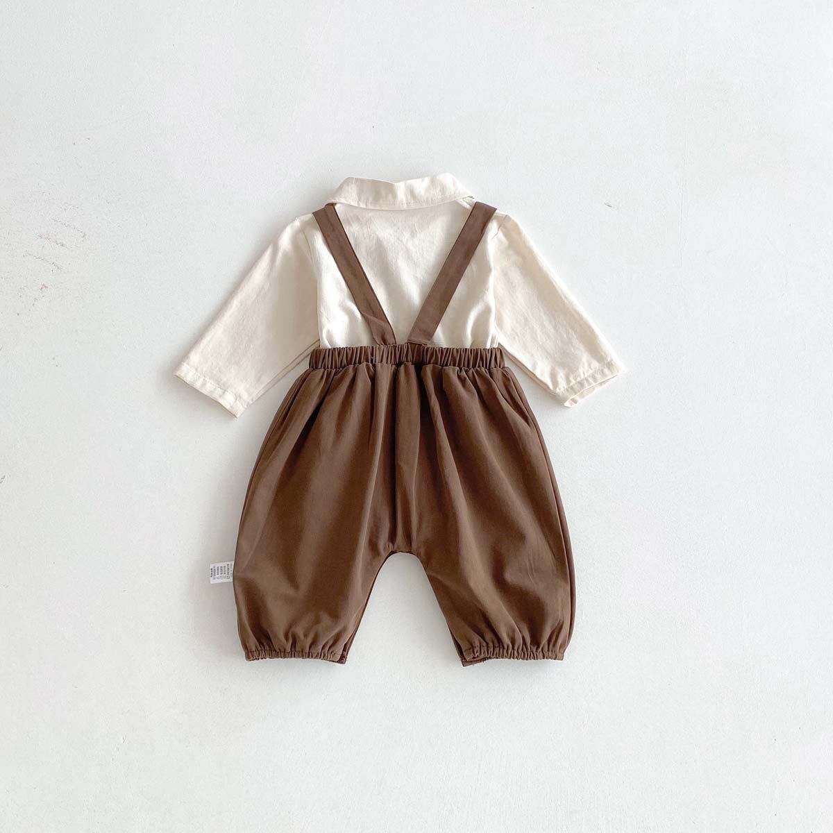 -長袖シャツ+サスペンダーオーバーオール セットアップ 2点セット【mh0010929】 - mamahalo shop - 長袖セットアップ -  べビー服 - 子供服 - 男の子 - 女の子