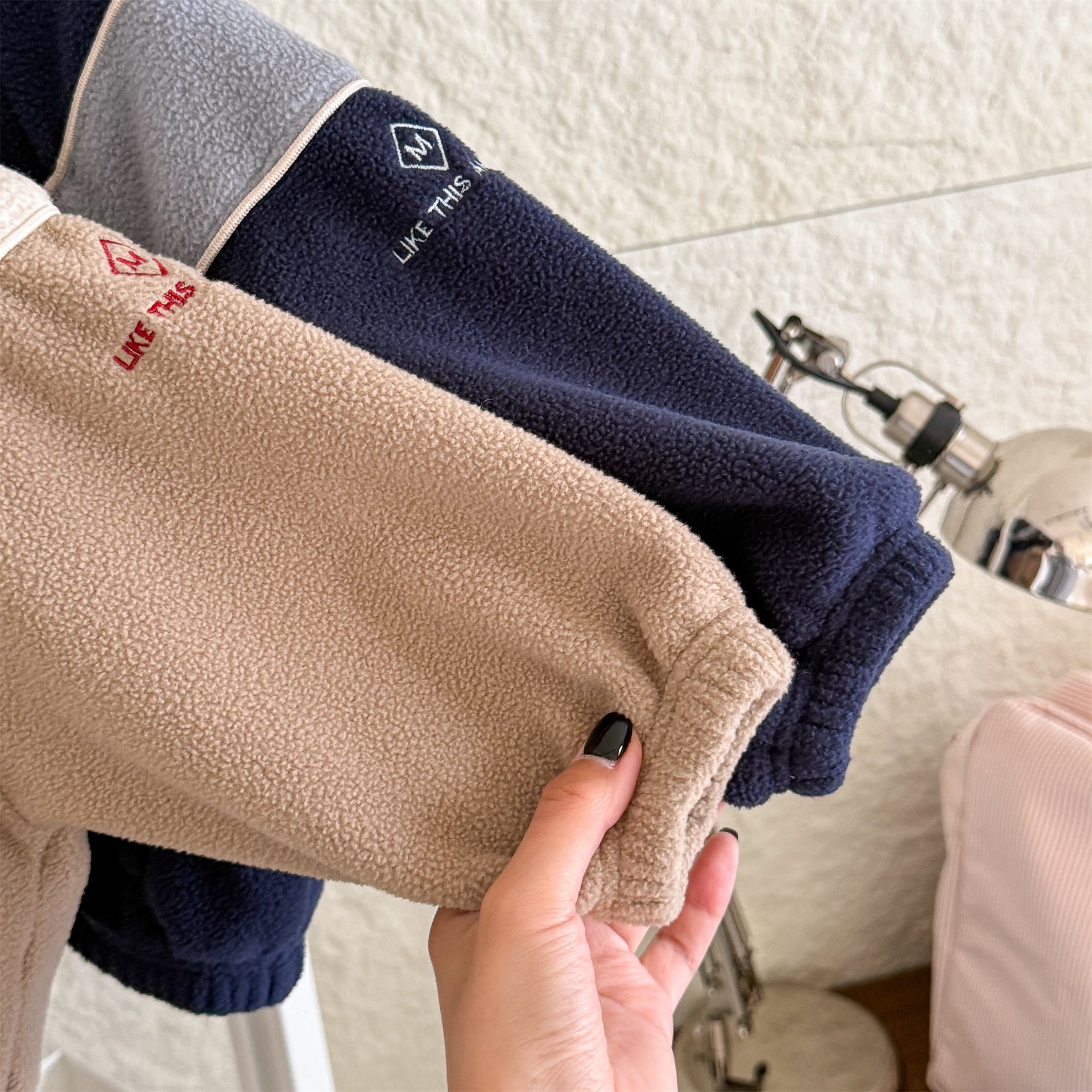 -バイカラージップアップフリースジャケットブルゾン裏起毛防寒アウター【mh0010912】 - mamahalo shop - ショートコート・ジャケット・ジャンパー -  べビー服 - 子供服 - 男の子 - 女の子