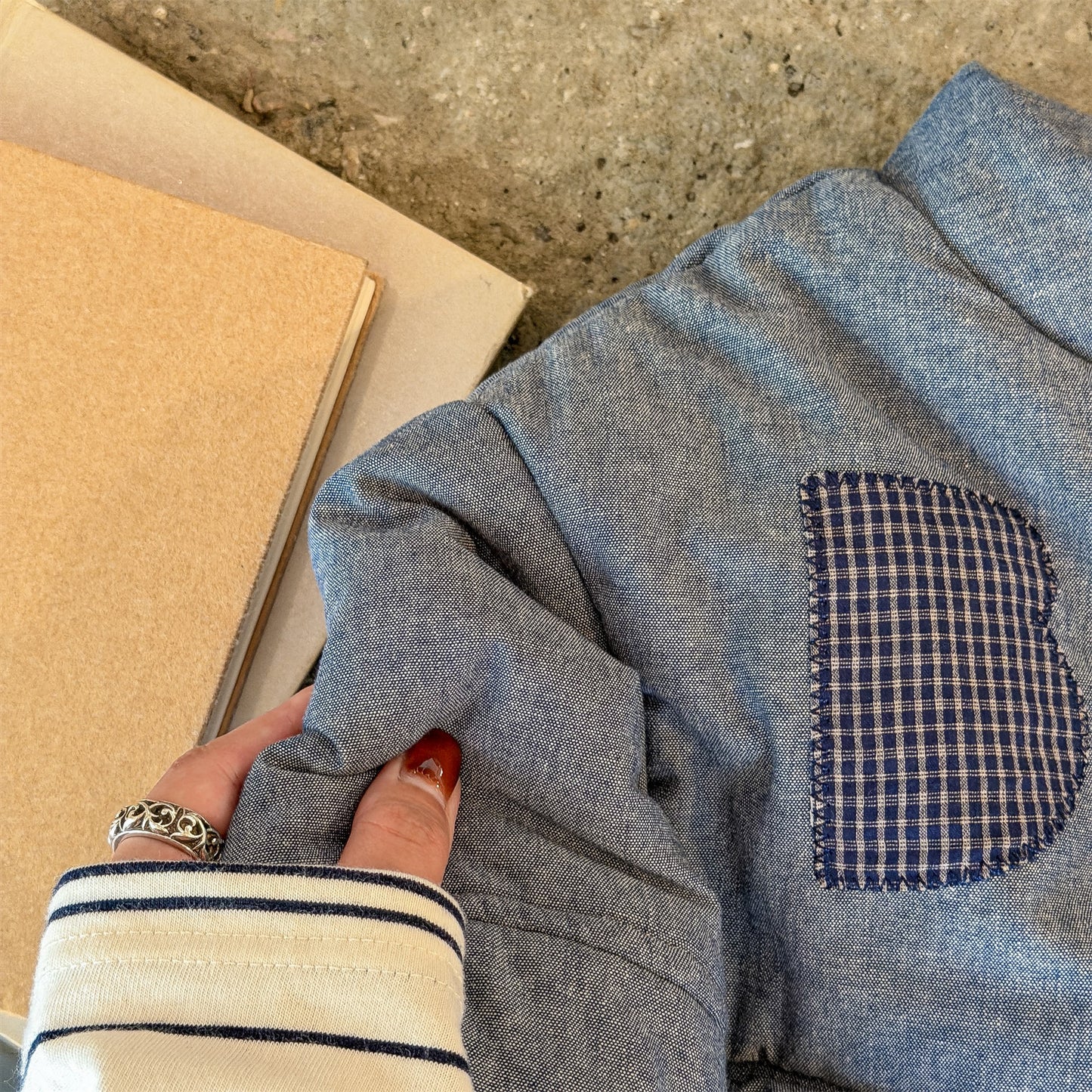 パッチワークブルゾン 中綿ジャケット コート【mh0011918】