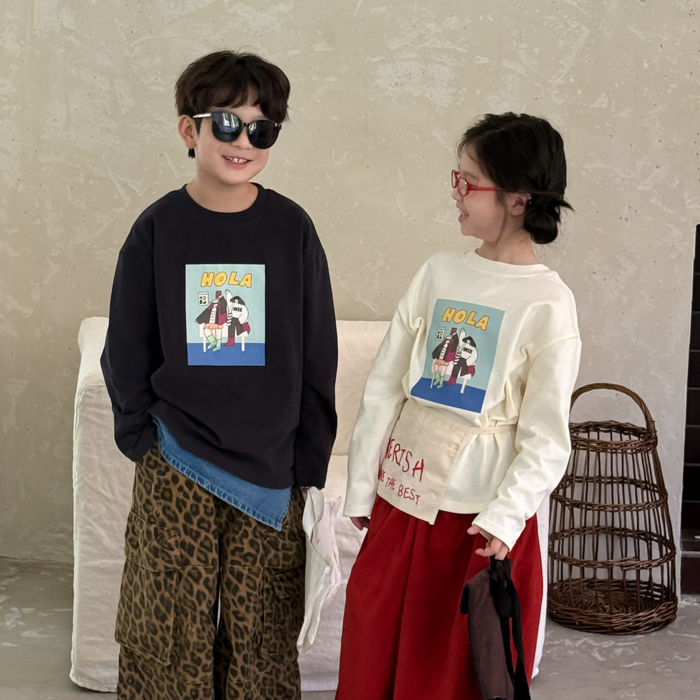 -アルファベットプリント長袖Tシャツ【mh0010760】 - mamahalo shop - 半袖Tシャツ -  べビー服 - 子供服 - 男の子 - 女の子