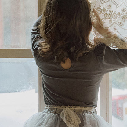 -襟元フリル長袖Tシャツ レース切り替えブラウス【mh0010832】 - mamahalo shop - 長袖Tシャツ -  べビー服 - 子供服 - 男の子 - 女の子