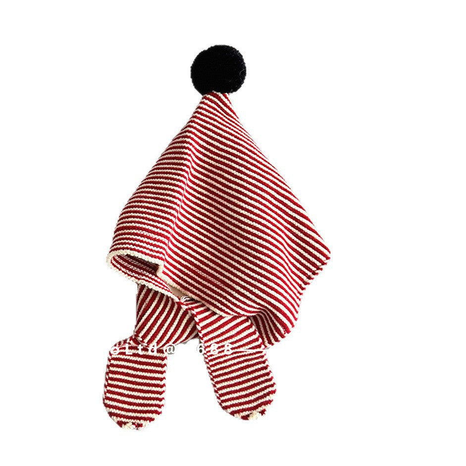 キッズ帽子 ボーダー マフラードッキング ピクシーハット【mh0011804】